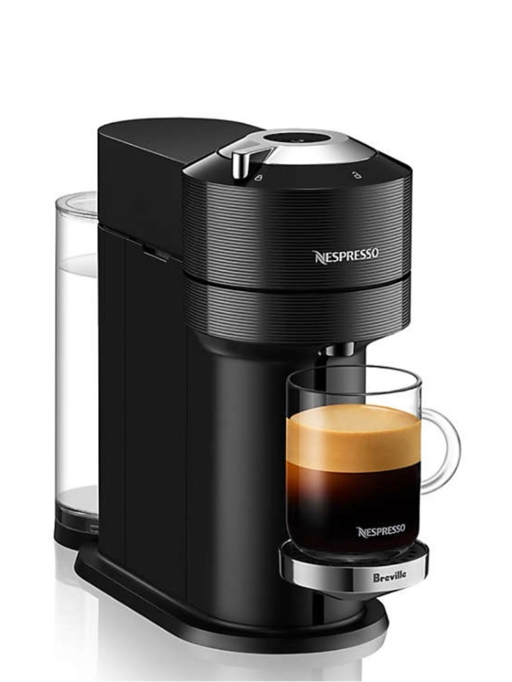 Nespresso Single-Serve Espresso Machine in Black with Chrome Accents